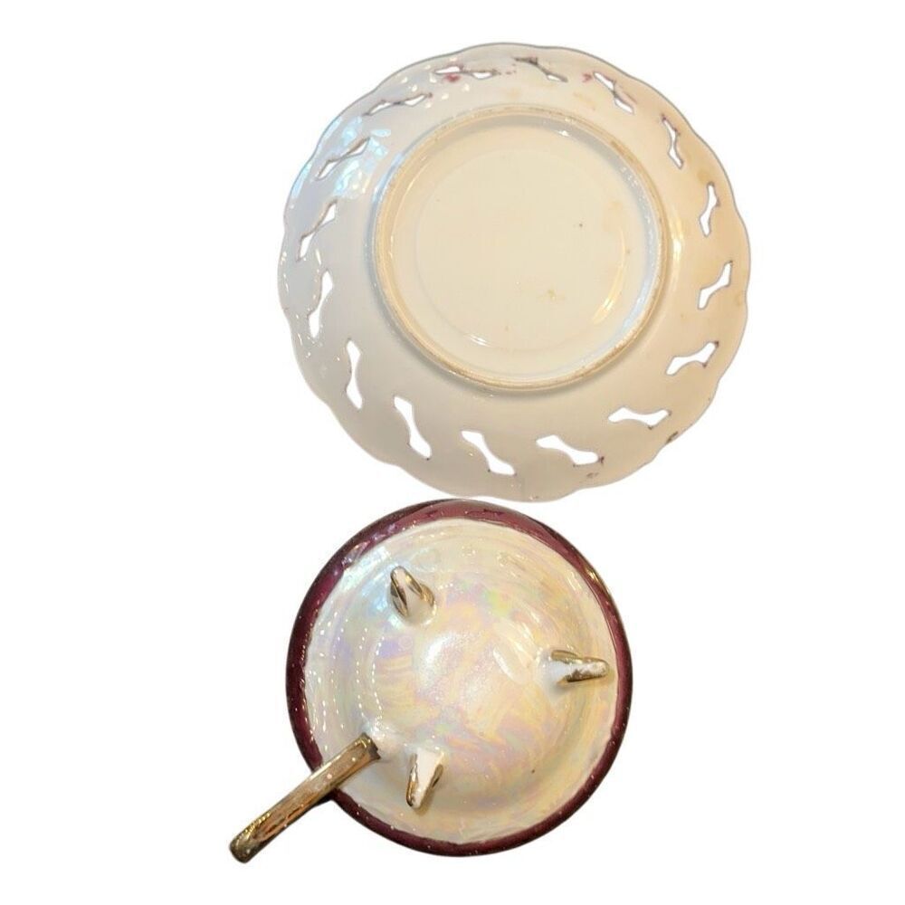 VINTAGE TT-Takito HAND PAINTED EGG SHELL TEA CUP & SAUCER JAPAN Lusterware Pagod - Picture 6 of 11